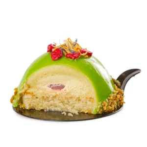 Mousse cu fistic si zmeură